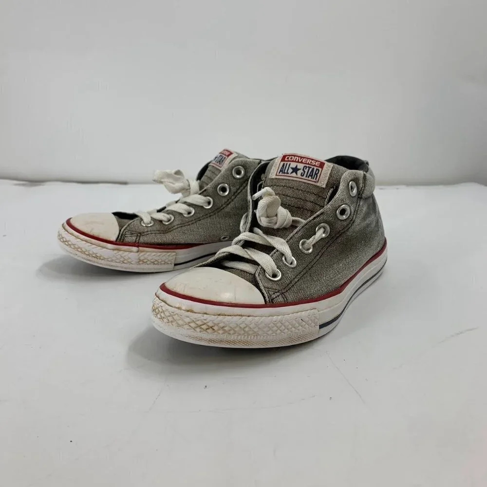 Converse Kids Chuck Taylor All Star Gray 651818F Mid Top Lace Up Sneakers Size 5